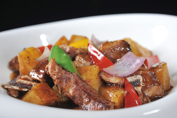 Stir fried beef with honey pepper