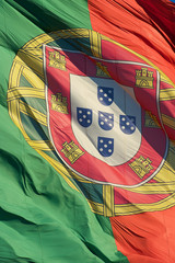 The Portuguese banner floating in the wind