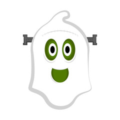 Isolated cute halloween zombie ghost. Vector illustration design