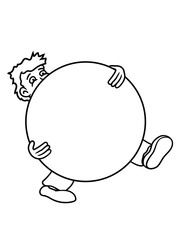 ball kugel tragen schleppen groß schwer mann figur comic cartoon clipart