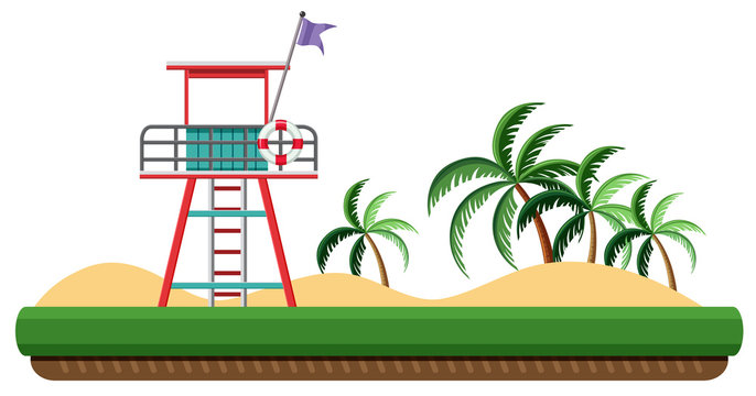 Flat beach summer template