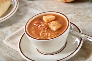 Cup of Chicken Gumbo Soup