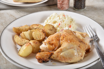 Gourmet baked chicken dinner