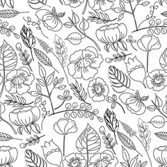 Vector illustration of a seamless pattern of black-white 