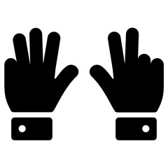 Number Hand Vector Icon