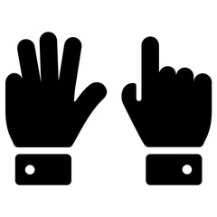Number Hand Vector Icon