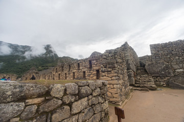 Landscape of Machu Picchu inca ruins, one of the modern seven wonders of the world. Perù