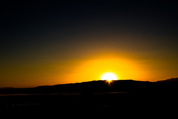 Sunset over the mountian