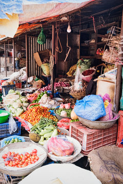 A food market in Kathmandu 