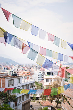 Views of Kathmandu with Prayer Flags