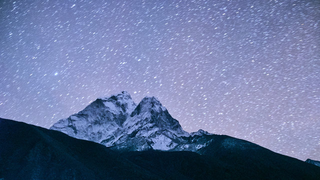 Ama Dablam at night