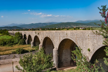 Fototapeta na wymiar royal bridge (Carev most) over the Zeta in Montenegro