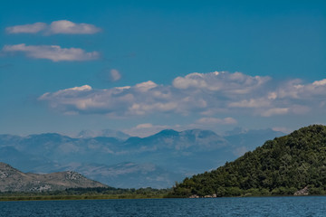 Fototapeta na wymiar landscape with mountains on the skadar lake in montenegro