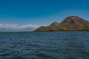 landscape with mountains on the skadar lake in montenegro
