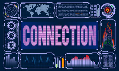 Futuristic User Interface With the Word connection
