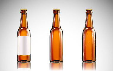 Beer glass bottle mockup