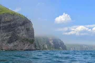 Earth edge. Sikhote-Alin mountain ridge on the Tatar Strait coast. Khabarovsk region, far East, Russia.