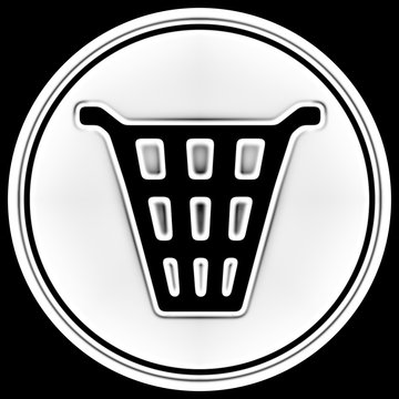 Gerbage icon in a circle. Illustration.