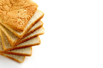 bread background / Bread is a staple food prepared from a dough of flour and water, usually by baking.