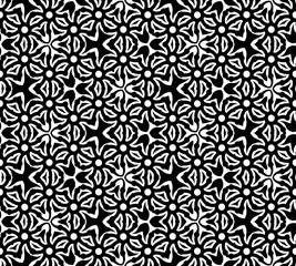 Gordijnen Abstract seamless black and white pattern © Sergey Tokarev