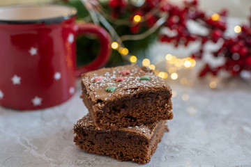 Weihnachtliche Brownies 