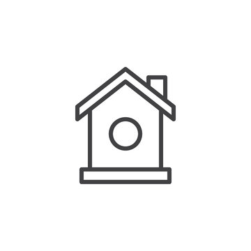Bird house outline icon. linear style sign for mobile concept and web design. Nesting box simple line vector icon. Symbol, logo illustration. Pixel perfect vector graphics