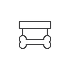 Pet shop bone outline icon. linear style sign for mobile concept and web design. Dog bone line vector icon. Symbol, logo illustration. Pixel perfect vector graphics