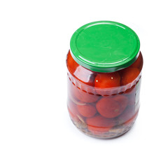 Jar of pickled tomatoes