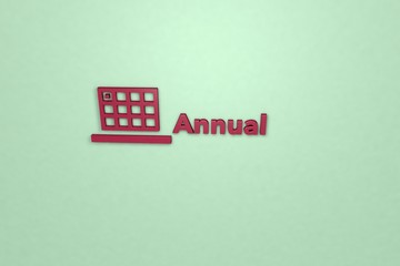Illustration of Annual with red text on green background
