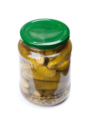 Jar of pickled cucumbers