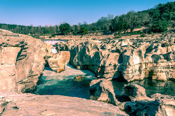 Cascades du Sautadet, La Roque-sur-Cèze, Gard, Occitanie, France.