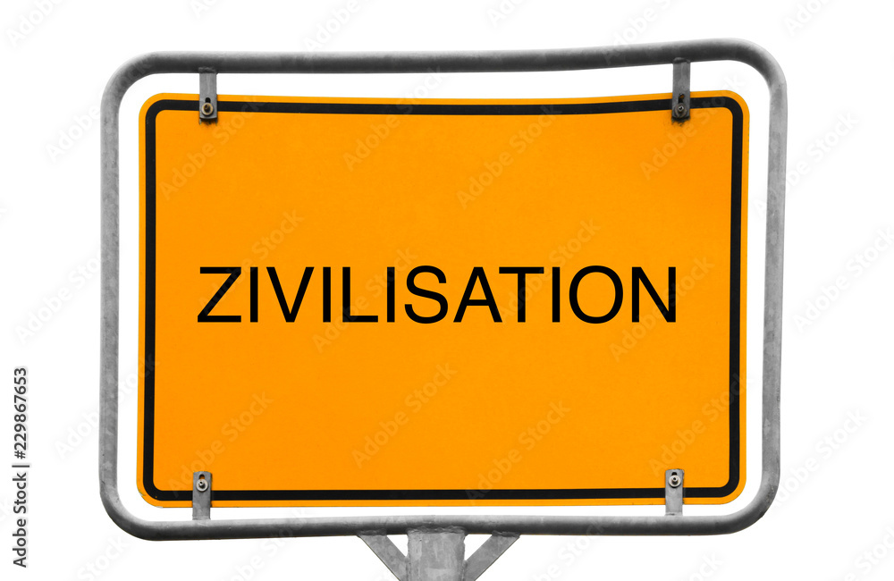 Sticker zivilisation wegweiser