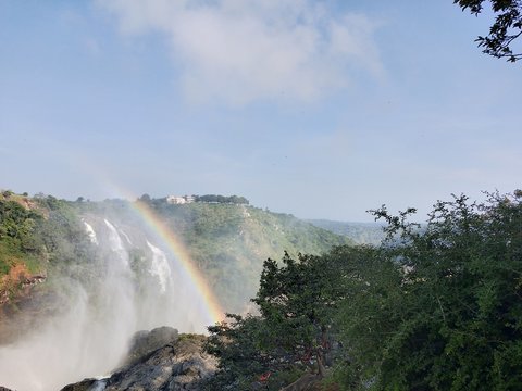 Rainbow image at shivanasumudra water falls