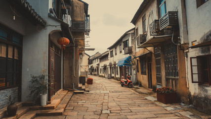 Old narrow streets of Tongli in China