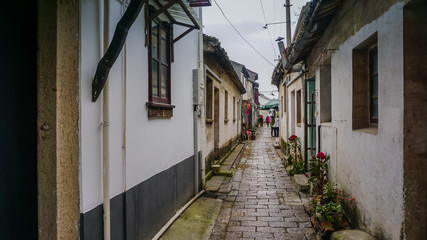 Old narrow streets of Tongli in China
