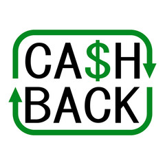 Icon cashback, money transfer sign, vector rotation arrow symbol cash back service sign