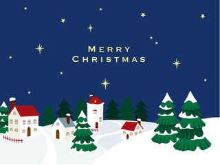 Fototapeta premium クリスマス 町並みイラスト