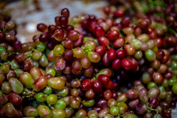 Fresh grapes on the counter