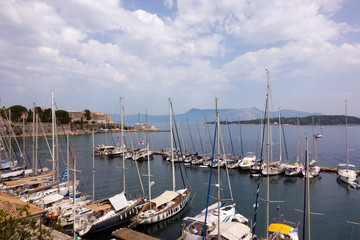 Fototapeta na wymiar Small marina in Corfu island, Greece