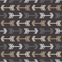Seamless pattern in decorative arrow. Vector pattern. Mosaic texture. Brushwork. Hand hatching. Scribble texture. Can be used for wallpaper, textile, invitation card, wrapping, web page background.
