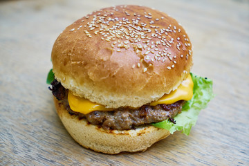 Delicious Hamburger on the Table