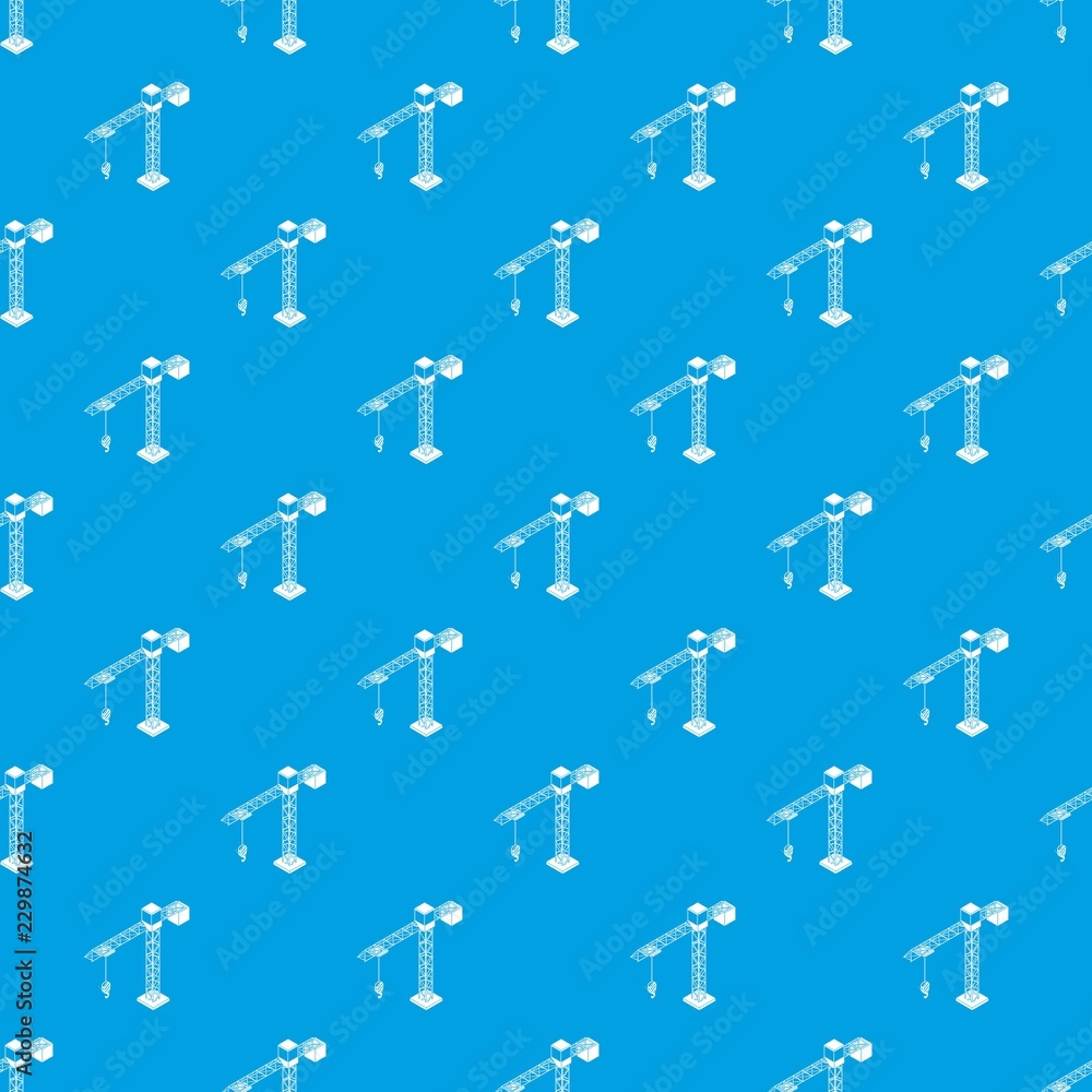 Poster tower crane pattern vector seamless blue repeat for any use