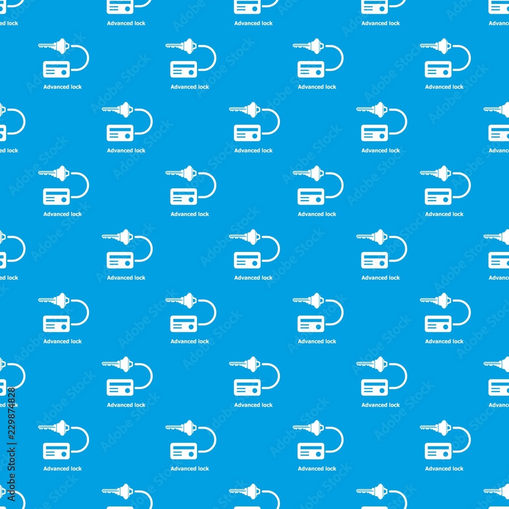 Poster advanced lock pattern vector seamless blue repeat for any use