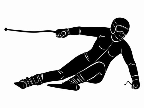 illustration of a skier , vector draw