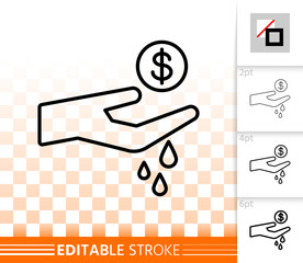 Spend simple black line vector icon