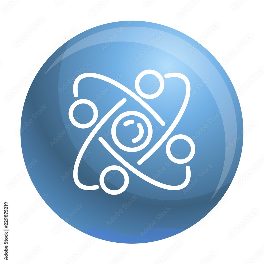 Poster atom icon. outline atom vector icon for web design isolated on white background