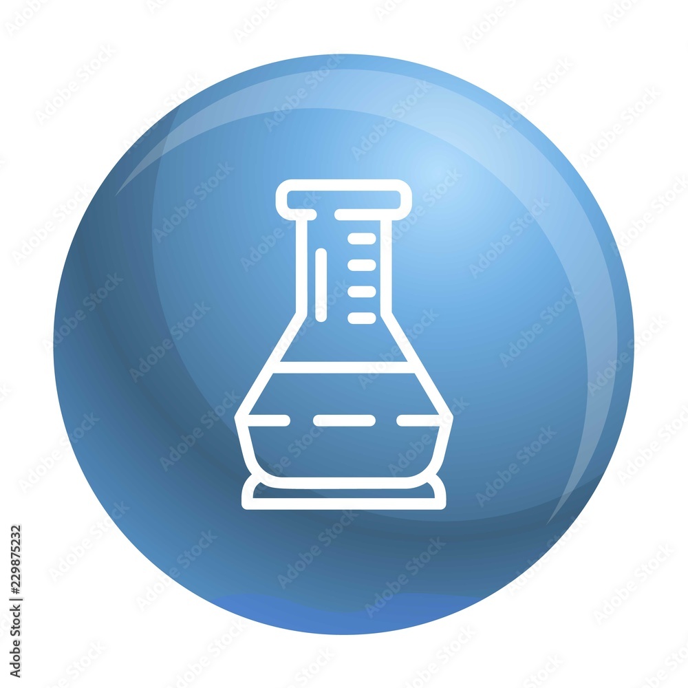 Poster glass flask icon. outline glass flask vector icon for web design isolated on white background