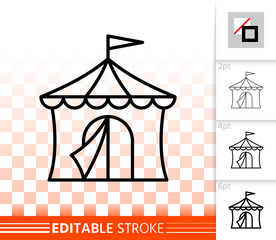 Circus Tent simple black line vector icon