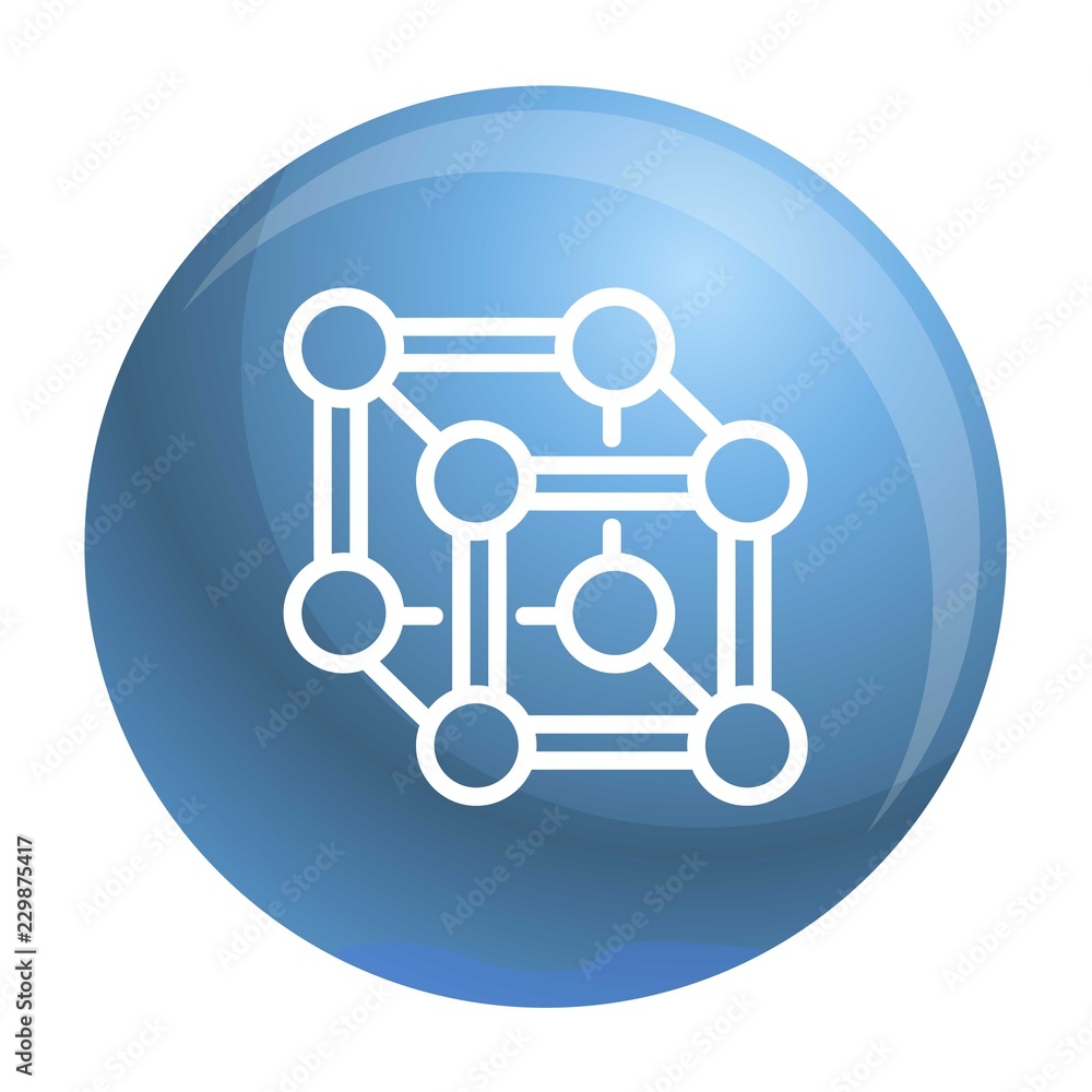 Poster chemical cube icon. outline chemical cube vector icon for web design isolated on white background