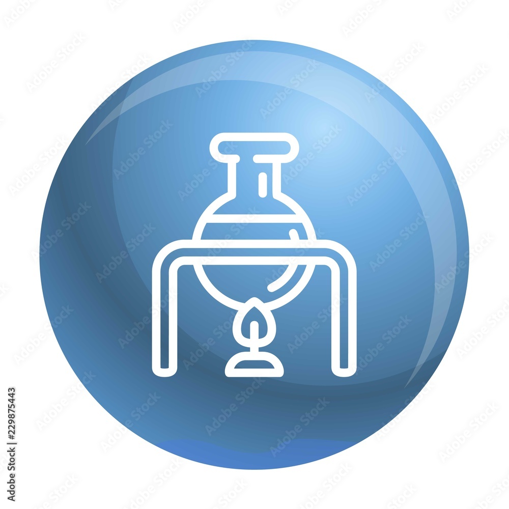 Poster flask on fire icon. outline flask on fire vector icon for web design isolated on white background